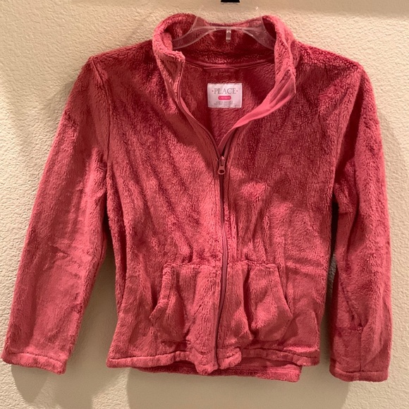 Girls Children’s Place Faux Fur Sweater Jacket - Picture 1 of 5